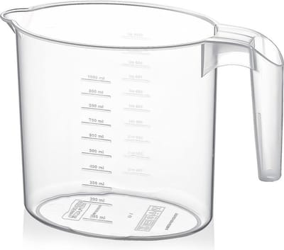Karaf Plastic met Maatstaf 1 l - Kan - Waterkaraf voor Fruitwater - Waterkan - Drinkkan