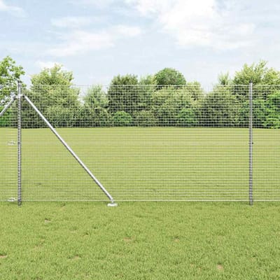 vidaXL - gelast - draadhek - met - grondpennen - 25 - x - 1 - m - Gegalvaniseerd - staal