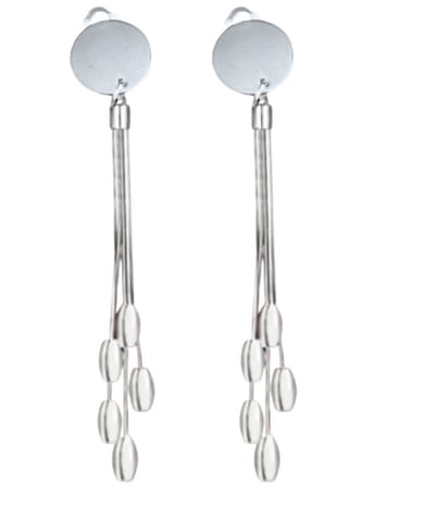 Clip oorbellen -Jonty zilverkleur- 9 cm- geen gaatje- Charme Bijoux