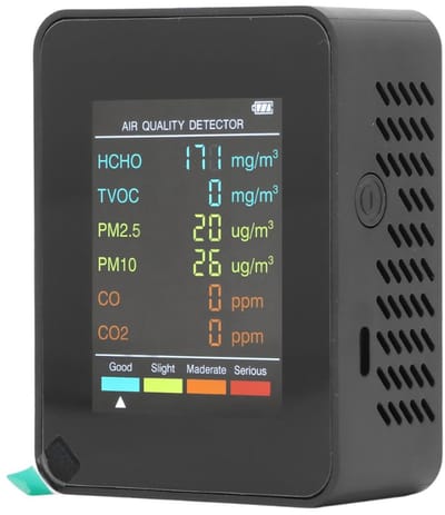 MRKK® Fijnstofmeter - Luchtkwaliteitsmeter voor Binnen - Co2 Meter - Zwart