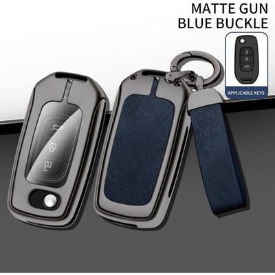 Zinc Alloy Leather Car Key Case Cover Shell For Renault Kadjar Captur Megane Sandero Stepway Logan Clio 5 Arkana   Parts gray