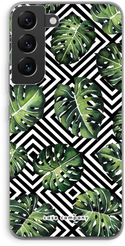 Case Company® - Hoesje geschikt voor Samsung Galaxy S22 hoesje - Geometrische jungle - Soft Cover Telefoonhoesje - Bescherming aan alle Kanten en Schermrand