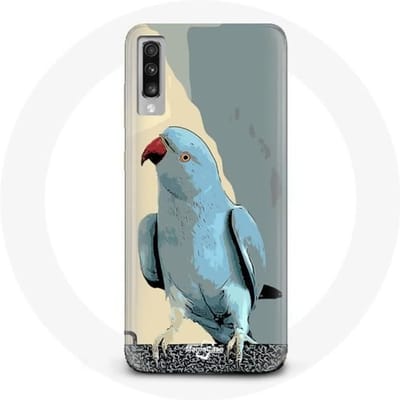Hoesje voor Samsung Galaxy A70 Parkieten Papegaaien Blauw blauw