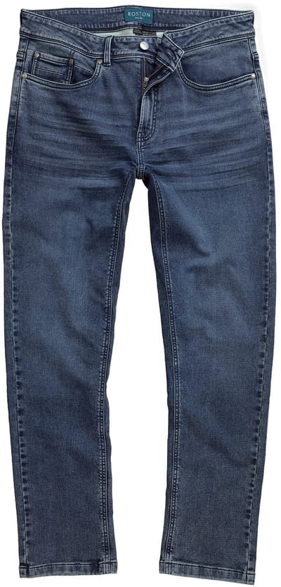 Boston Park - Heren - Jeans FLEXLASTIC® Buik-Fit Straight Fit - Donkerblauw denim - Maat 70