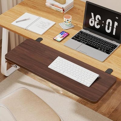 Bureau Verlengstuk - Bureau Plank - Werkruimte Vergroten - Opvouwbaar Klem Ontwerp - 20 x 60 cm - Zwart
