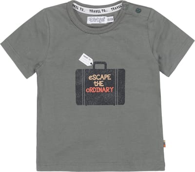 Dirkje jongens T-shirt legergroen koffertje - maat 56