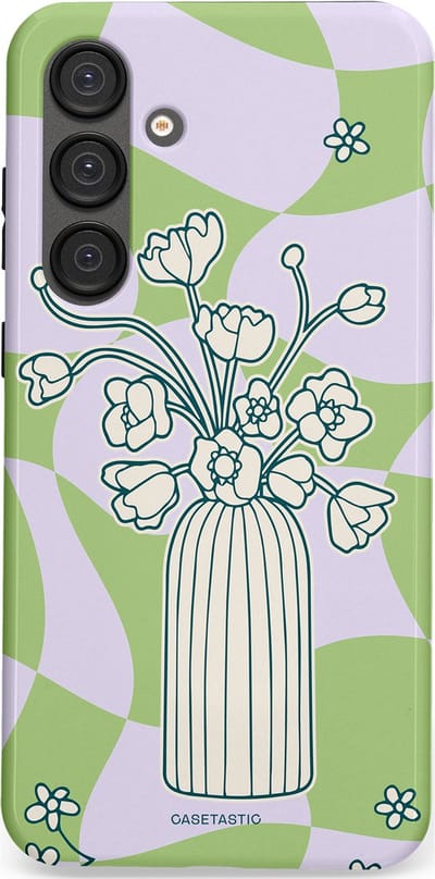 Casetastic Hoesje Geschikt voor Samsung S25 Plus - Stijlvolle Beschermende Duo-layer Case - Bosje vol groen