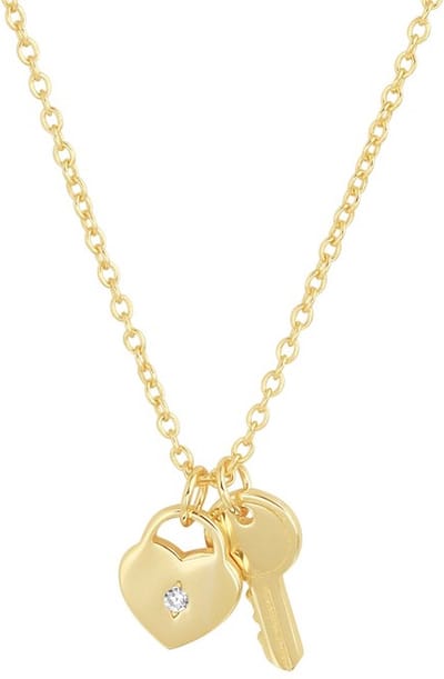 Zilver Verguld Collier hart en sleutel 1 2101452