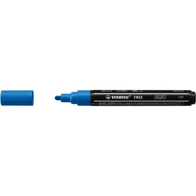 STABILO FREE - Acryl Marker - T300 - Ronde Punt - 2-3 mm - Donker Blauw - per stuk