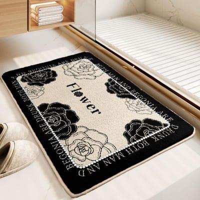 Dik imitatie kasjmier vloerkleed, eenvoudig waterabsorberend en antislip badkamer waterabsorberend vloerkleed 40X60cm 15.7X23.6in