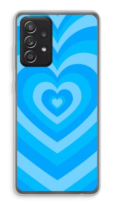 Case Company® - Hoesje geschikt voor Samsung Galaxy A52s 5G hoesje - Hart Blauw - Soft Cover Telefoonhoesje - Bescherming aan alle Kanten en Schermrand