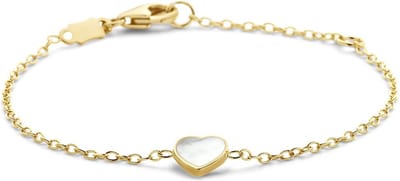armband hart parelmoer 14K geelgoud