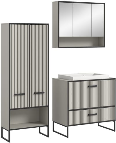 xonox.home 3-delige badkamercombinatie badkamermeubelset Bagno Kasjmir 154x192x48 cm