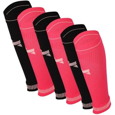 Xtreme Sockswear Kuit Sleeves Compressie Hardlopen - 6 paar - Voor Sport & Reizen - Unisex - Roze - Maat 35/38