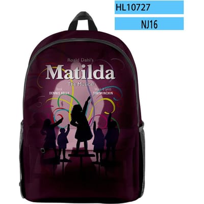 Sac à dos Élève Sac à dos Cahier Sacs à dos Classique Roald Dahl Matilda le Musical Film Impression 3D Oxford Imperméable Sacs à dos de Voyage