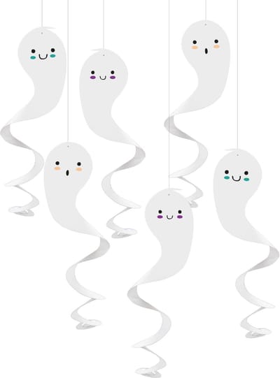 Folat - Hangdecoratie Spookjes - Happy Halloween - 6 stuks - Halloween - Halloween Decoratie - Halloween Versiering