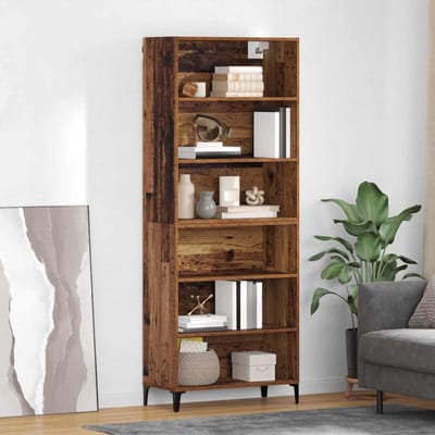vidaXL - Highboard - Oud - Hout - 69,5 - x - 34 - x - 180 - cm - Bewerkt - hout