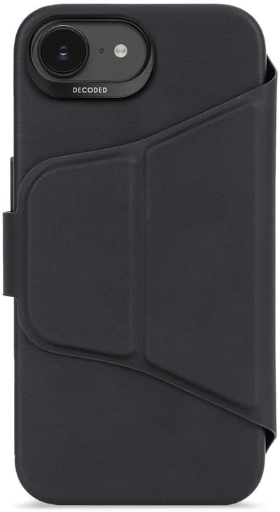 DECODED Siliconen Hoesje voor iPhone 17e/16e - 2-in-1 - Detachable Wallet - Premium Soft-Touch - Antibacteriële Coating - Geschikt voor MagSafe - Draadloos Oplaadbaar - Schokbestendig Hoes - Zwart
