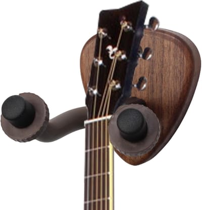 Wandhouder voor gitaarhangers, haken, houten sokkel, banjo, bas, akoestische gitaar, halshouder, staander met plectrum-sleuf, B