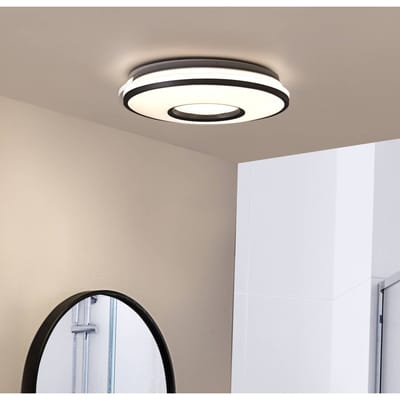 Lindby - LED plafondlamp - 1licht - Metaal, kunststof - H: 8 cm - zilver, wit - Inclusief lichtbron