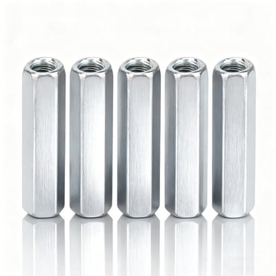 Dailygoods- Zeskantmoer - Lange Schacht - 3 Stuks - Gegalvaniseerd Staal - Corrosiebestendig - M6 x 40 - Moeren