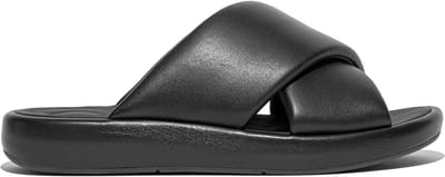 FitFlop Damessandalen Iqushion D-Luxe gewatteerde leren slippers JB5