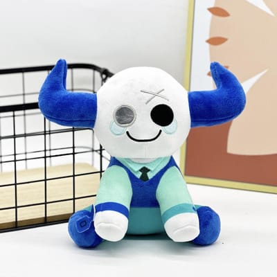 23 cm De Makelaar Pluche Speelgoed Spel Randapparatuur Blauwe Pluche Koe Pop De Makelaar Knuffel voor Kinderen Kerstcadeau wit
