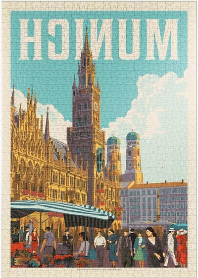 Legpuzzel Stukjes - Stad Puzzel - Ontspannen Tijdverdrijf - Hoge Resolutie Print - 1000 Stukjes - Blauw Grijs Wit