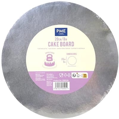 Ronde Taartbodem - Taartplateau Basis - Taarten Presenteren - Gladde Rand - 20 cm - Zilver
