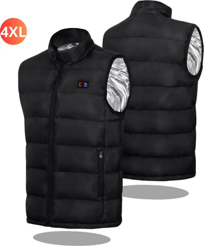 Actania Elektrische Bodywarmer - Heated Vest - Verwarmde Bodywarmer - Jas - Oplaadbaar - Maat 4XL - Zwart - Heren Model