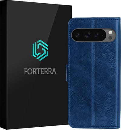 Hoesje Geschikt voor Google Pixel 10 Pro XL - Luxe Bookcase - Walletcase Hoes - Portemonnee - Cover - Donkerblauw