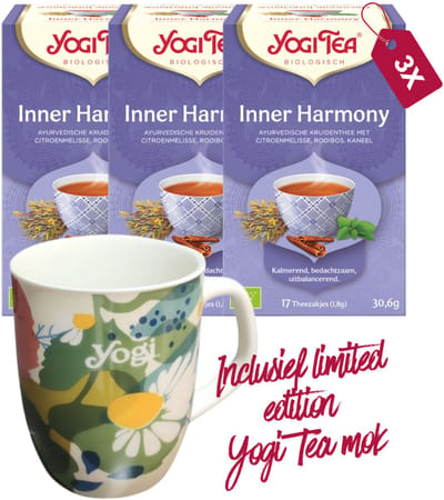 Yogi Tea Inner Harmony Bio - 3 pakjes - inclusief limited edition Yogi Tea mok