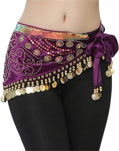 Buikdans Sjaal - Heupsjaal Parels - Dans Optreden - Geborduurd Decoratief - 6 Kleuren - Meerdere Kleuren