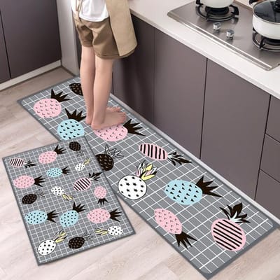 Modieuze eenvoudige keukenvloermat in Scandinavische stijl Huishoudelijk tapijt Lange strook deurmat Modern interieur 40cmx60cm gray