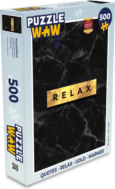 Puzzel Quotes - Relax - Gold - Marmer print - Legpuzzel - Puzzel 500 stukjes