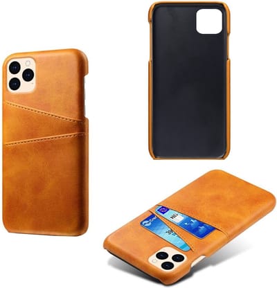 Coverup Hoesje - Geschikt voor iPhone 12 / 12 Pro Hoesje - Coverup Dual Card Back Cover - Bruin