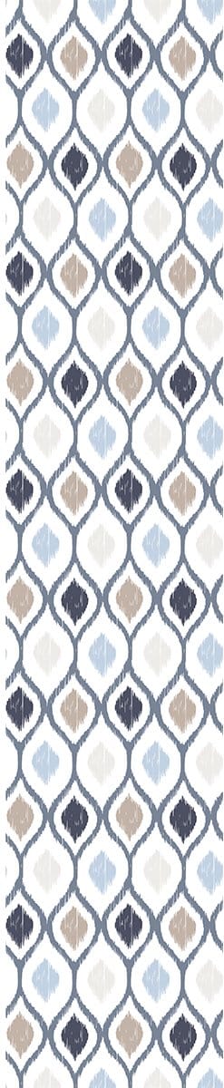 Voorgelijmd vliesbehang - RETRO DIAMANTPATROON IN BLAUWTINTEN - 1 rol van 300x60cm