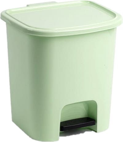 Plasticforte Pedaalemmer - groen - 7,5 liter - kunststof - 24 x 22 x 25.5 cm - vuilnisbak