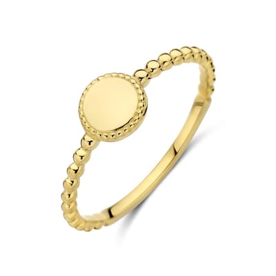 New Bling - 9NBG-0972-54 - 14K geelgouden ring – met bolpatroon – modern design - Maat 54