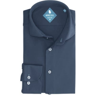 District Indigo Overhemd Pique Performance Steel Blue (7.41.025.780 - 014)