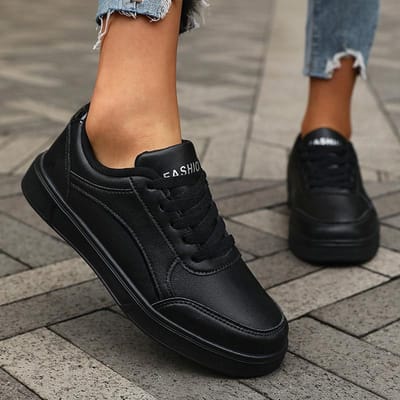 Mode Dames Zwarte Sneakers Stijlvol Laag Model Comfortabele Vetersluiting Veelzijdige Casual Schoen Trendy Mode Schoenen 36 gray