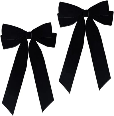 Elegante Velours Haarstrikken met Lange Staarten en Klemmen voor Vrouwen en Meisjes - Haaraccessoires voor Kinderen en Baby's (Zwart)