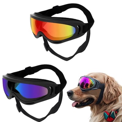 Zonnebril Honden UV-bescherming - Winddicht - Verstelbare Riem - 2 Stuks - Hoogwaardig Kunststof - Comfortabele Pasvorm - Hondenzonnebril