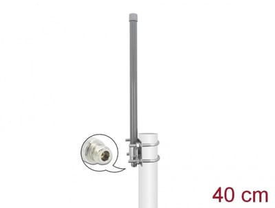 433 MHz antenne N Jack 2 DBI 40 cm omnidirectioneel vaste buitengrijs
