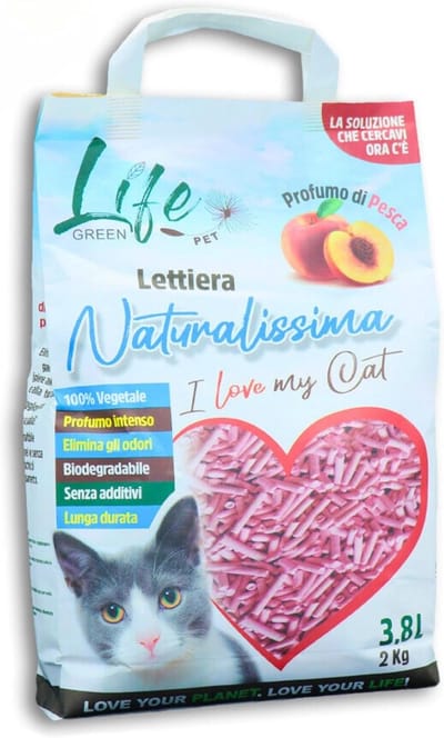 Kattenbakvulling - Kattenzand Plantaardig - Geur Neutraliseren - 100% Plantaardig - 2 kg - Perzik