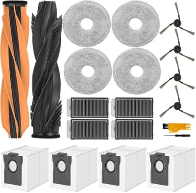 Dailygoods- Stofzuigeraccessoires Compleet - 1 Hoofdborstel - 4 Reinigingsdoeken - 4 Filters - 4 Zijborstels - Compatibel met Dreame L40s Pro Ultra - Stofzuigeronderdelen