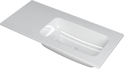 INK Faktor wastafel polystone rechts zonder kraangat 100x45x1,5cm, glans wit