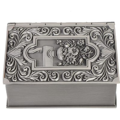 Metalen Retro Nep Boek Sieraden Opbergdoos Ketting Organizer Woondecoratie black