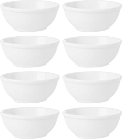 Vivalto Kommetjes/serveer schaaltjes/soepkommen - 8x - Hendai - porselein - D13 x H5 cm - ivoor wit - Stapelbaar