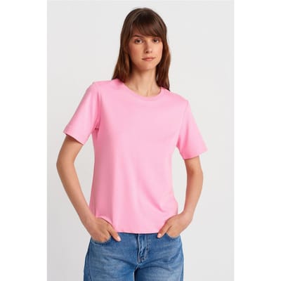 Dames Katoenen Crew Neck T-Shirt